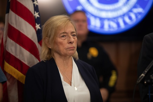 Maine Gov. Janet Mills provides updates on a mass shooting during a press conference at Lewiston City Hall on Thursday, Oct. 26, 2023.