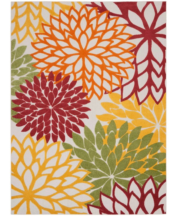 The Aloha Outdoor Area Rug is the perfect size for a dorm room, and is super easy to clean. (Photo macys.com)