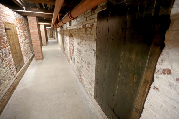 Some of the new doors in the basement as the Old North Church rehabilitates the doors to it's crypts on October 18, BOSTON, MA. (Staff Photo By Stuart Cahill/Boston Herald)