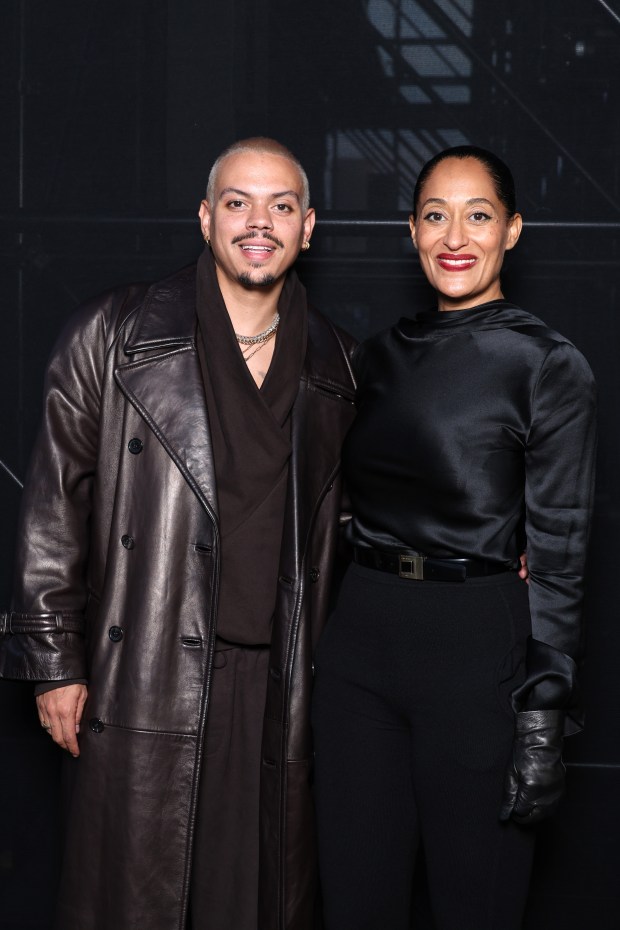 Evan Ross and Tracee Elliss Ross at Paris Fashion Week.