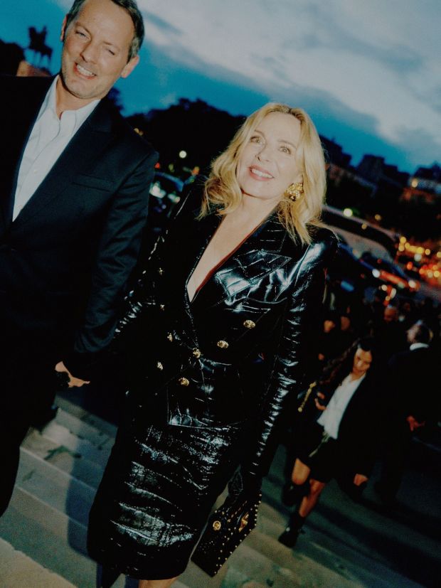 Russell Thomas and Kim Cattrall at Paris Fashion Week.