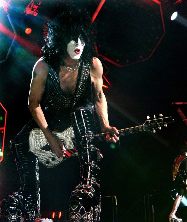 OAKLAND, CA - MARCH 6: KISS vocalist-guitarist Paul Stanley plays during their concert at the Oakland Arena in Oakland, Calif., on Friday, March 6, 2020. (Doug Duran/Bay Area News Group)